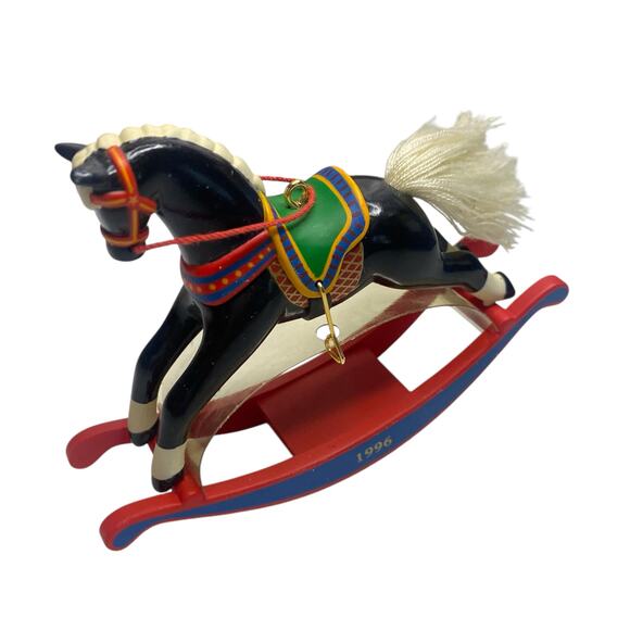 Vintage 1996 Christmas Ornament 2-piece LOT Rocking Horse by Hallmark Keepsake - Picture 5 of 13